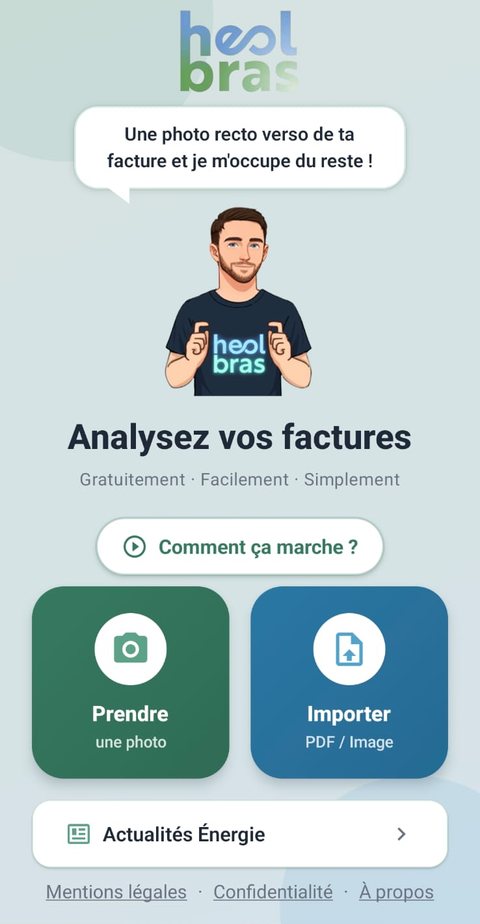 Schermata iniziale dell’app Heol Bras
